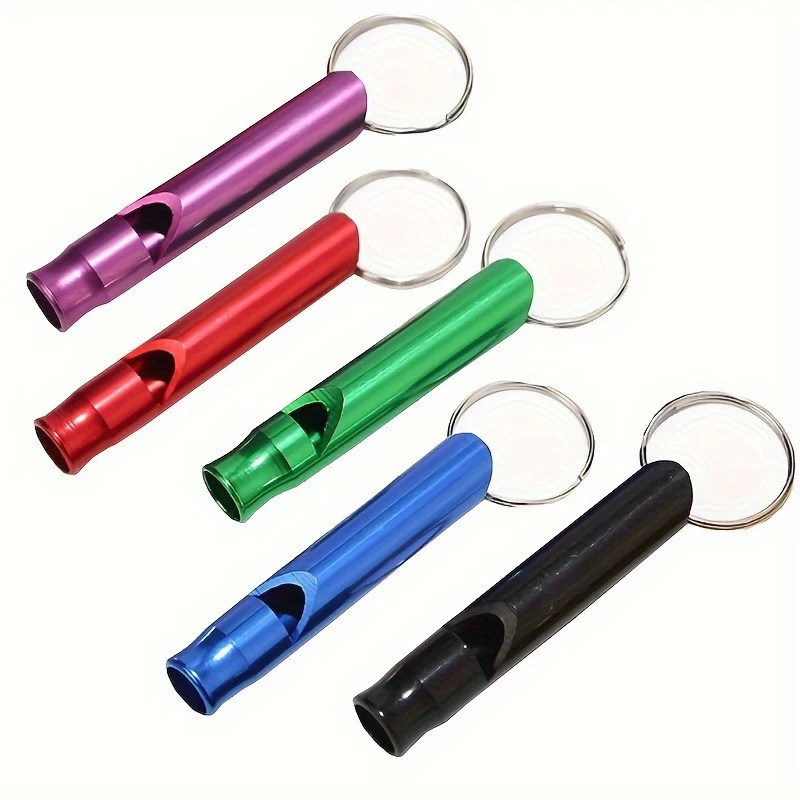 صفارة نجاة للطوارئ من الألومنيوم 5/10 مع سلسلة مفاتيح - للتخييم والمشي لمسافات طويلة والصيد والرياضة ومعلم الصالة الرياضية وتدريب الكلاب #3