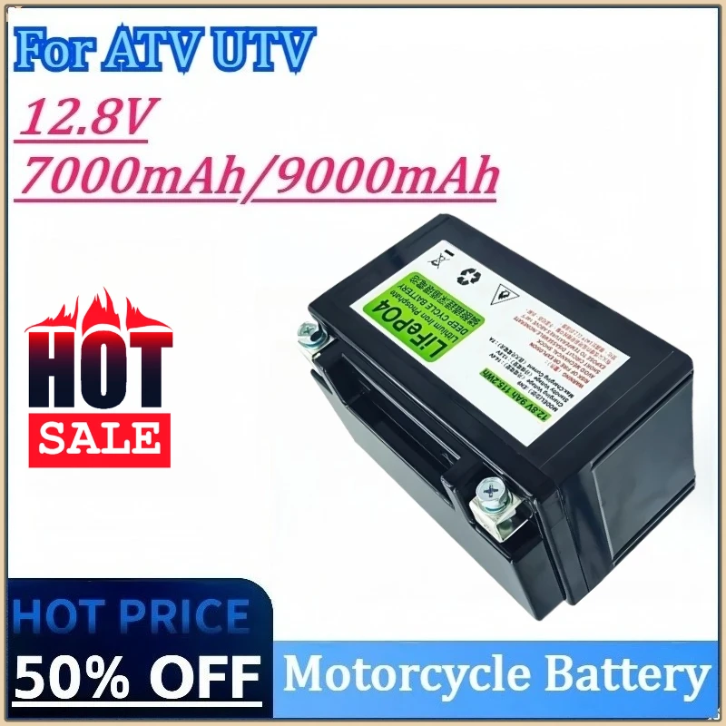 

12.8V 7Ah/9Ah Motorcycle Battery LiFePO4 Scooter Starter 300A-400A Built in BMS Lithium Battery Voltage Protection for ATV UTV