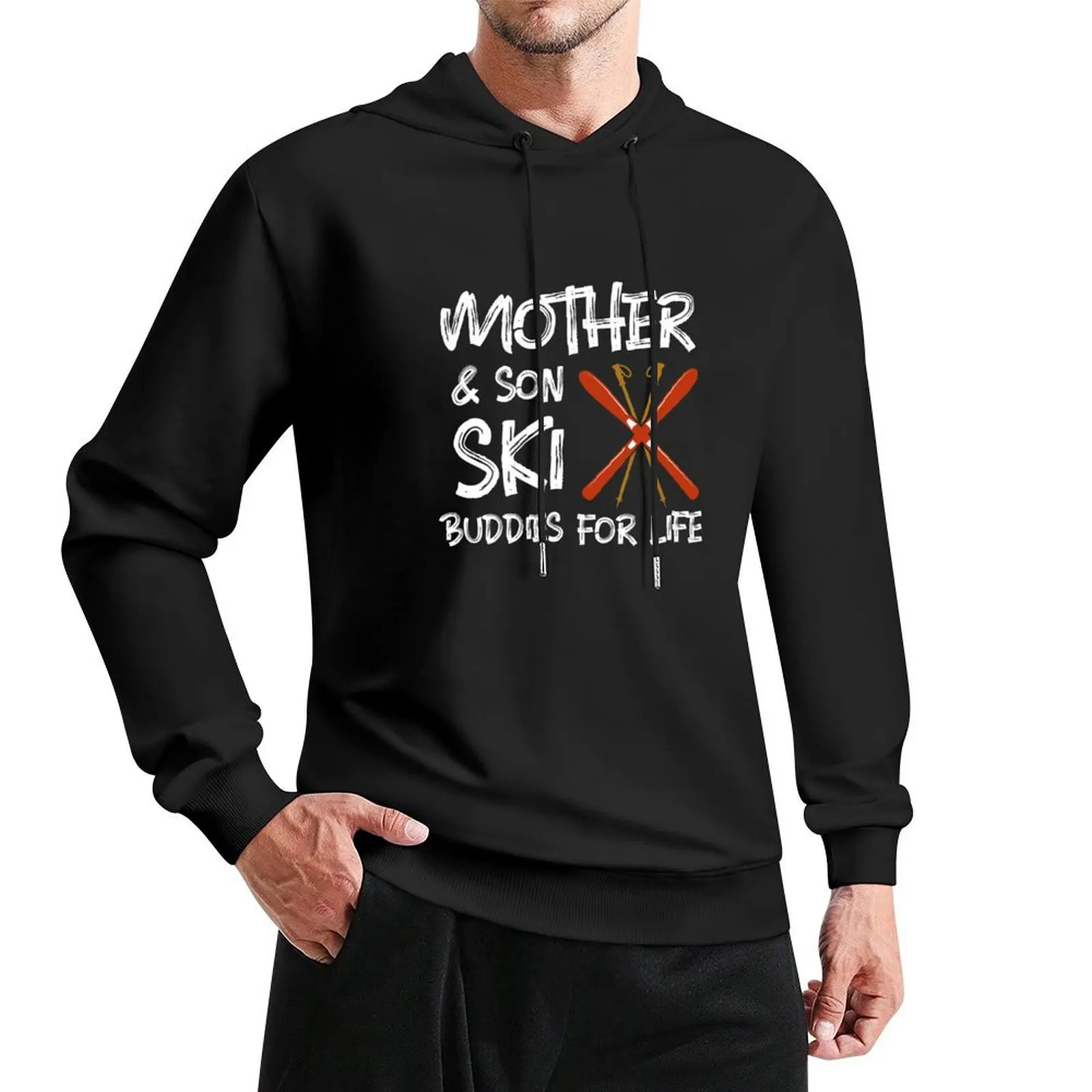 

Mother & Son Ski Buddies for Life (Light Print) Pullover Hoodie fashion men hoody