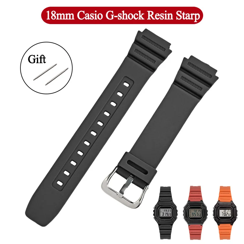 18mm Resin Watch Strap for Casio G SHOCK AE-1200 1300 W-216H SGW-400 Sport Bracelet WatchBand Stainless Buckle Accessories