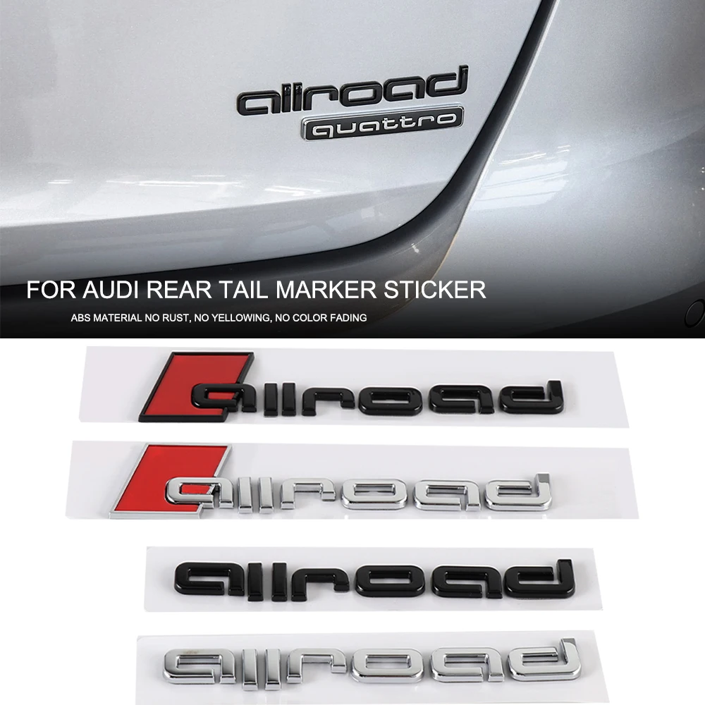 3D ABS Car Trunk Badge Allroad Emblem Logo Decoration Stickers For Audi A1 A3 A4 A5 A6 8P B5 B6 B7 B8 C5 C7 A7 A8 Q3 Q5 Q7 TT 8V - view 5