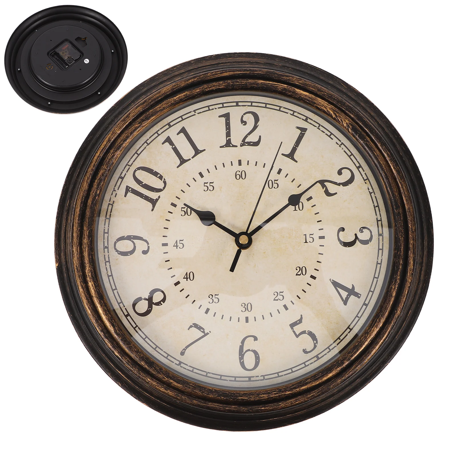 

1Pcs Retro Wall Hanging Clock 12 Inch Silent Non-Ticking Metal Decorative Clock for Living Room Bedroom Office Cafe Home