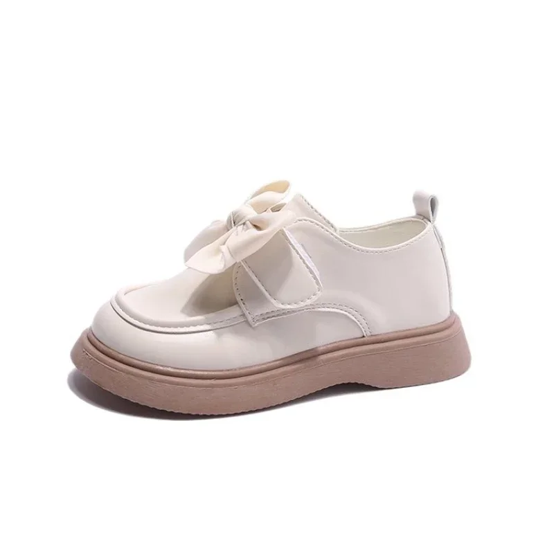 Mocassins coordonnants pour enfants avec nœud papillon, chaussures de performance décontractées, style princesse britannique chic, mode printemps et automne, nouveau, 2024