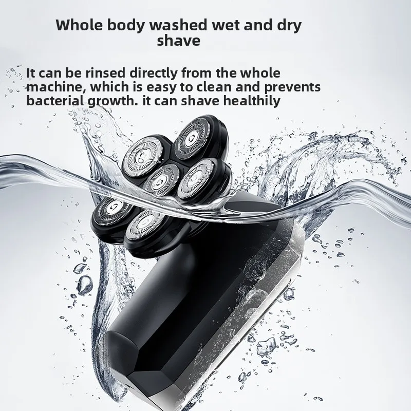 USB Rechargeable Five-In-One Electric Shaver Fast Charging Bald Head for Full Body Household Shaving Washable Shaver Men