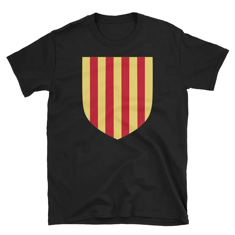 Aragon Coat of Arms Heraldry Shield T-Shirt Cotton Tees Short Sleeve T Shirt O-Neck Clothing Summer