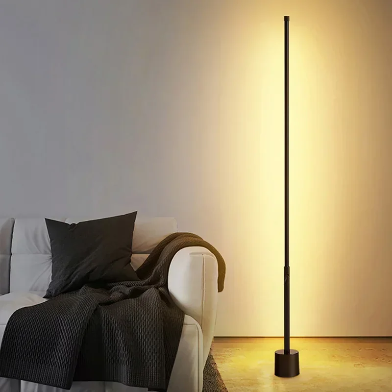 Acrylic Standing Wall Corner Ambient Nordic LED Floor Lamps Lighting Fixture for Living Room Study Bedroom Vertical Illumination