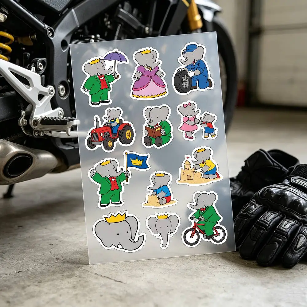 Babar The Elephant Stickers Auto Body Bumper Windows Motorcycle Laptop Walls Vinyl Decal Car Tuning Accessories