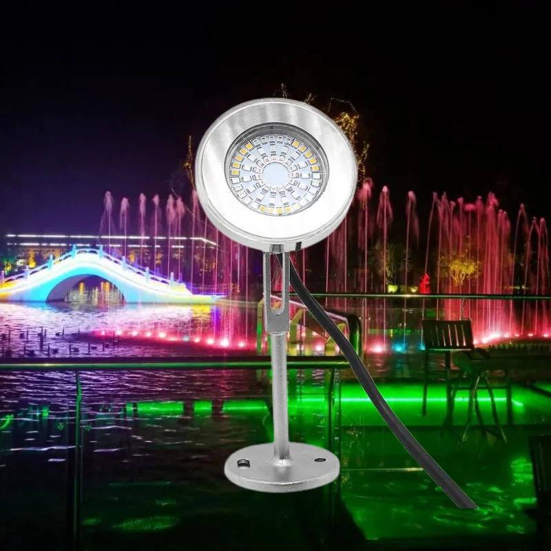 

IP68 Swimming Pool Lights Underwater 9W 18W 36W 60W Dock Pond Aquarium Outdoor Garden Lamscape DC10-30V Бассейн Каркасный