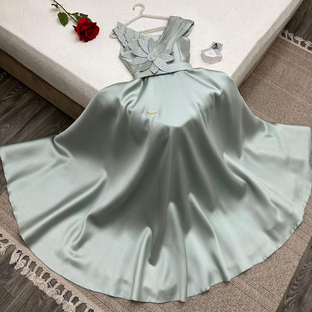 Vestido de flor brilhante clássico decote V para mulheres, vestido de noite elegante, vestido de baile,