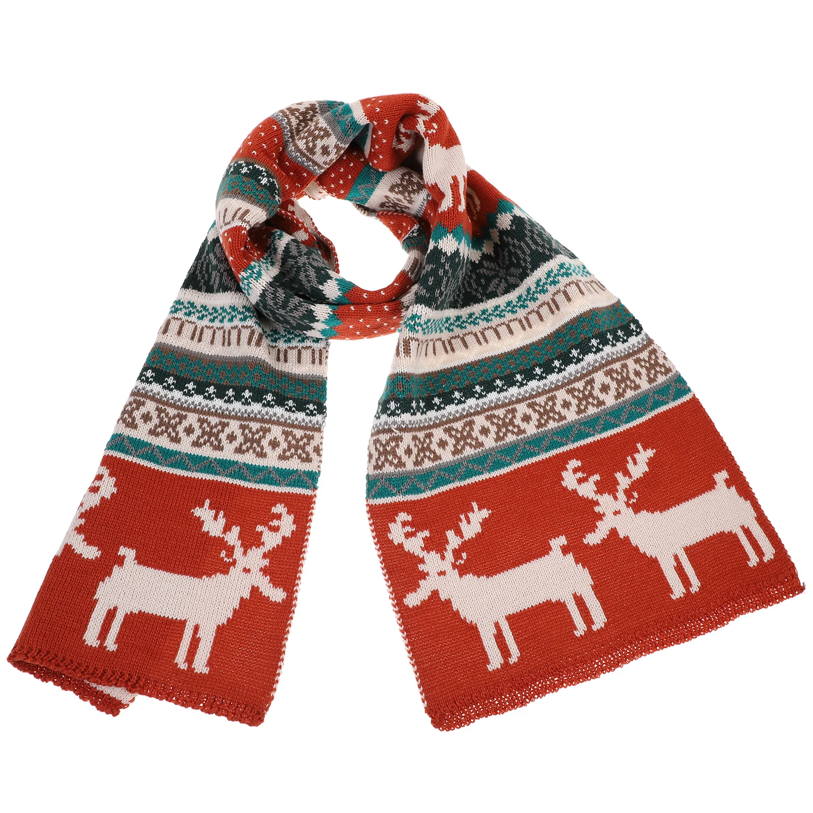 

Deer Scarf Winter Warm Scarfs Rust Red Kids Shawl Soft Furry Comfortable Long-lasting Warmth Christmas Xmas Cartoon