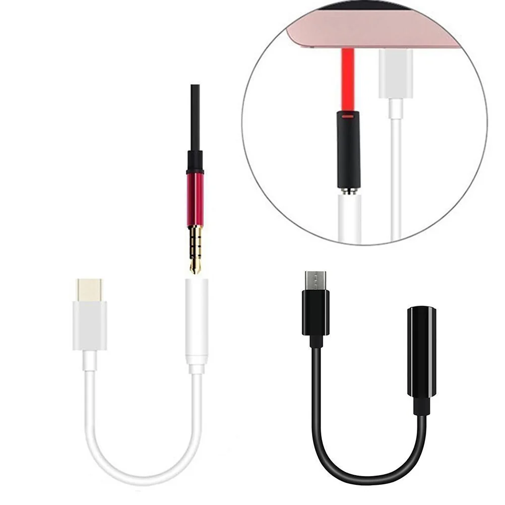 2 stuks USB-C mannelijk naar 35 audio vrouwelijk jack 5 mm adapter Type-C oortelefoonkabel AUX hoofdtelefoon