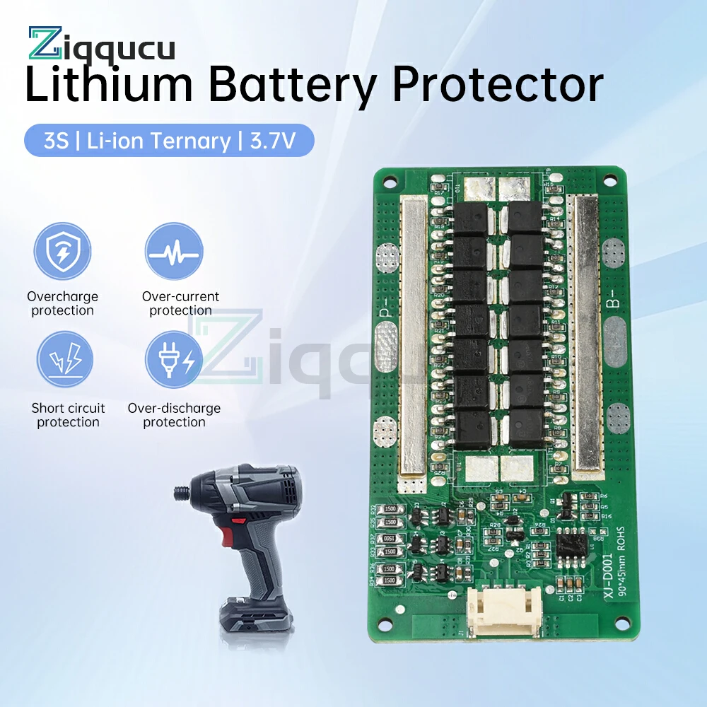 

BMS 3S 12.6V 35A/40A LiFePO4 Battery Protection Board Same Port with Balance Inverter Polymer Battery Protection Board