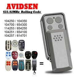 AVIDSEN 114253 Garage Door Remote Control 433.92MHz Replace AVIDSEN 104250 104700 104251 104257 654300 Gate Command Transmitter