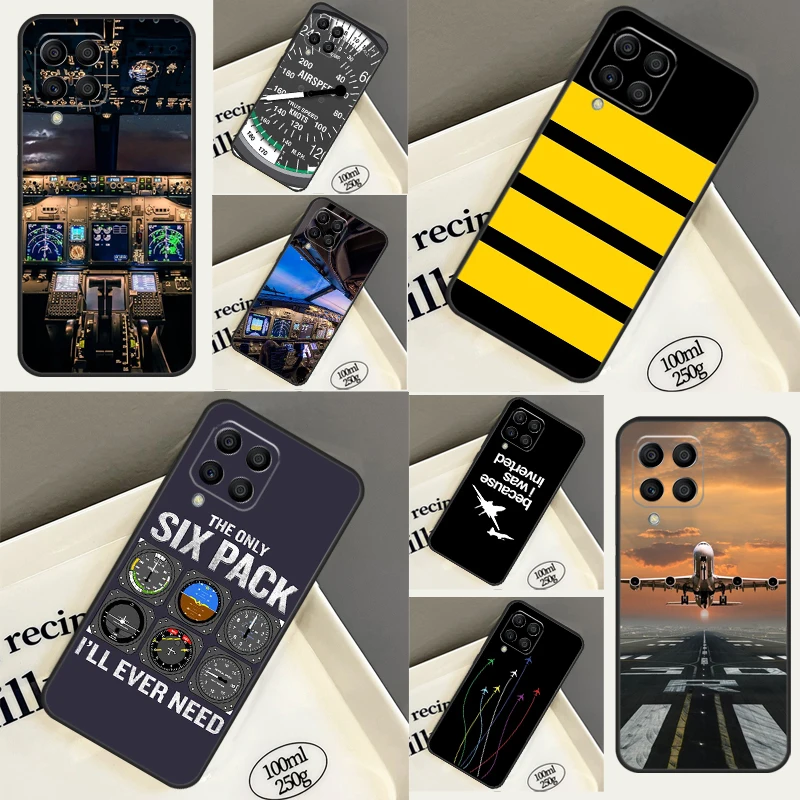 Airplane Pilot Case For Samsung Galaxy M12 M22 M32 M52 M13 M23 M33 M53 M20 M11 M21 M31 M51 M14 M54 Cover