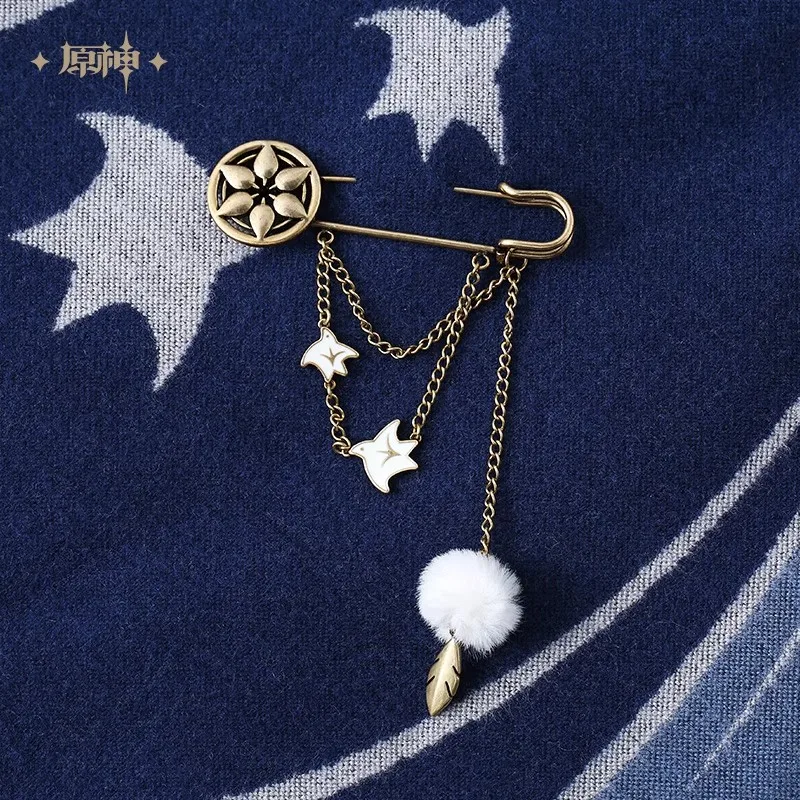 [Genuine] miHoYo Game Genshin Impact Wanderer Theme Brooch Anime Clothing Accessory Cartoon Prop Ornament Cosplay Halloween Gift