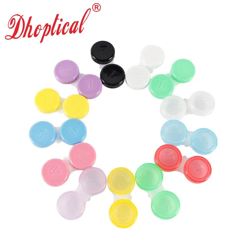 100PCS Invisible Color Contact Lens Case Multi-Color Candy Couple Box Glasses Internet Celebrity Storage Storage Cross-Border