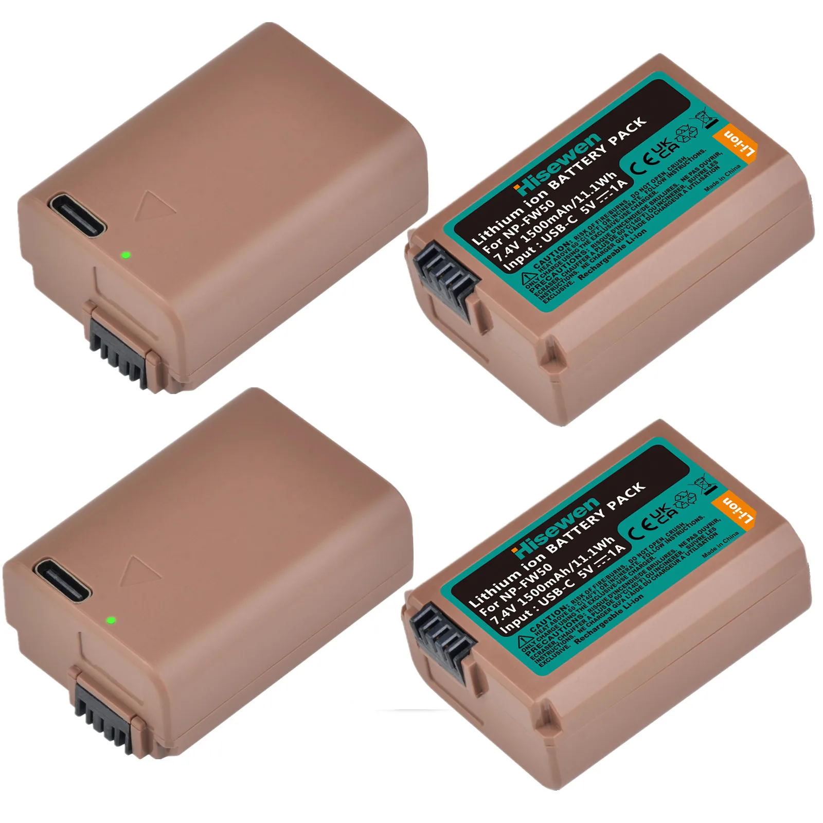 NP-FW50 NP FW50 NPFW50 Battery with Type C Port Batteria for Sony Alpha a3000 a5000 a6000 a6300 a6500 NEX-3 NEX-5 ZV-E10 a7 7R