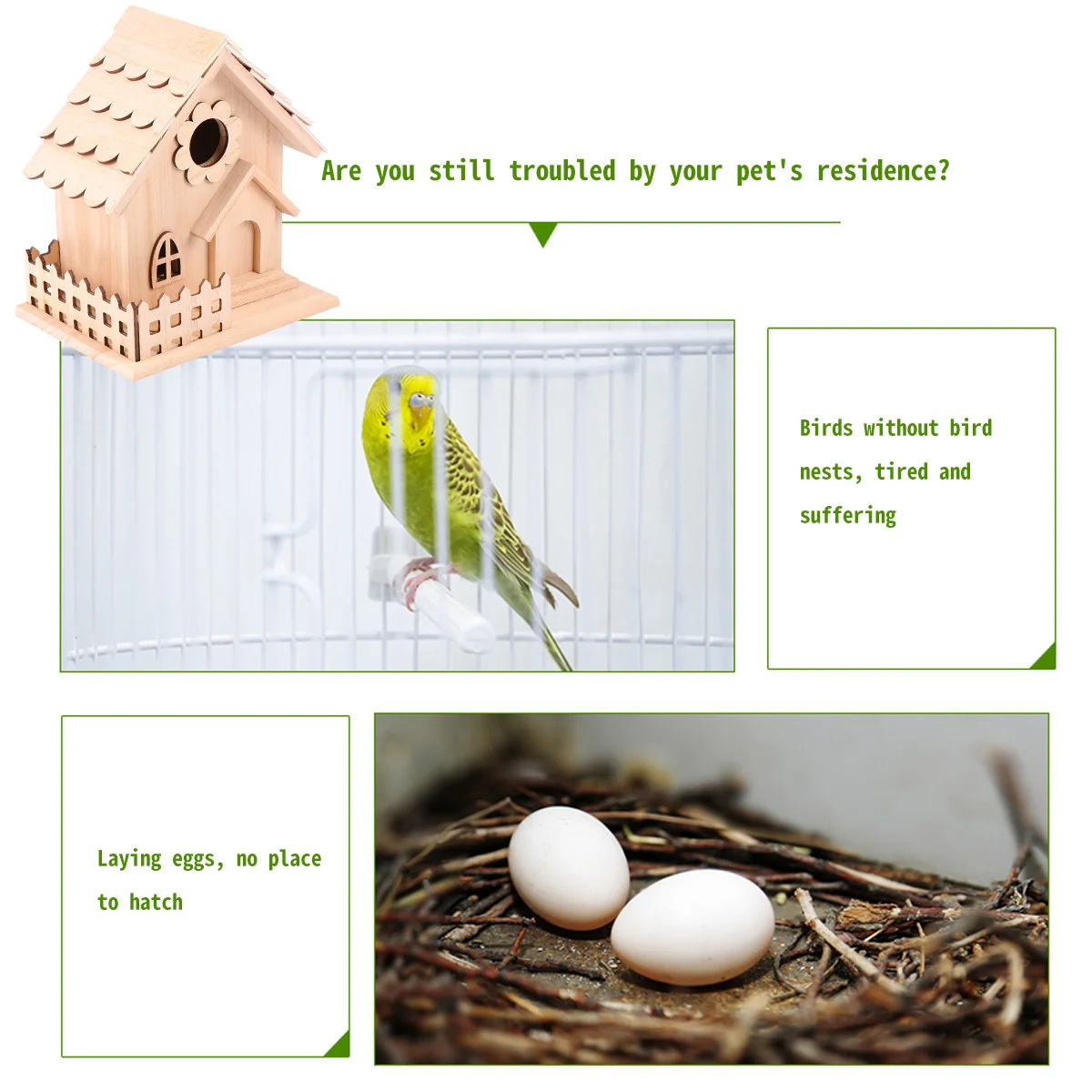 Creative Wood Bird Nest Classic Hollow Out Window Wide Entrance House Birds Bed Hut Birds House for Outdoor Garden Birds Supplie