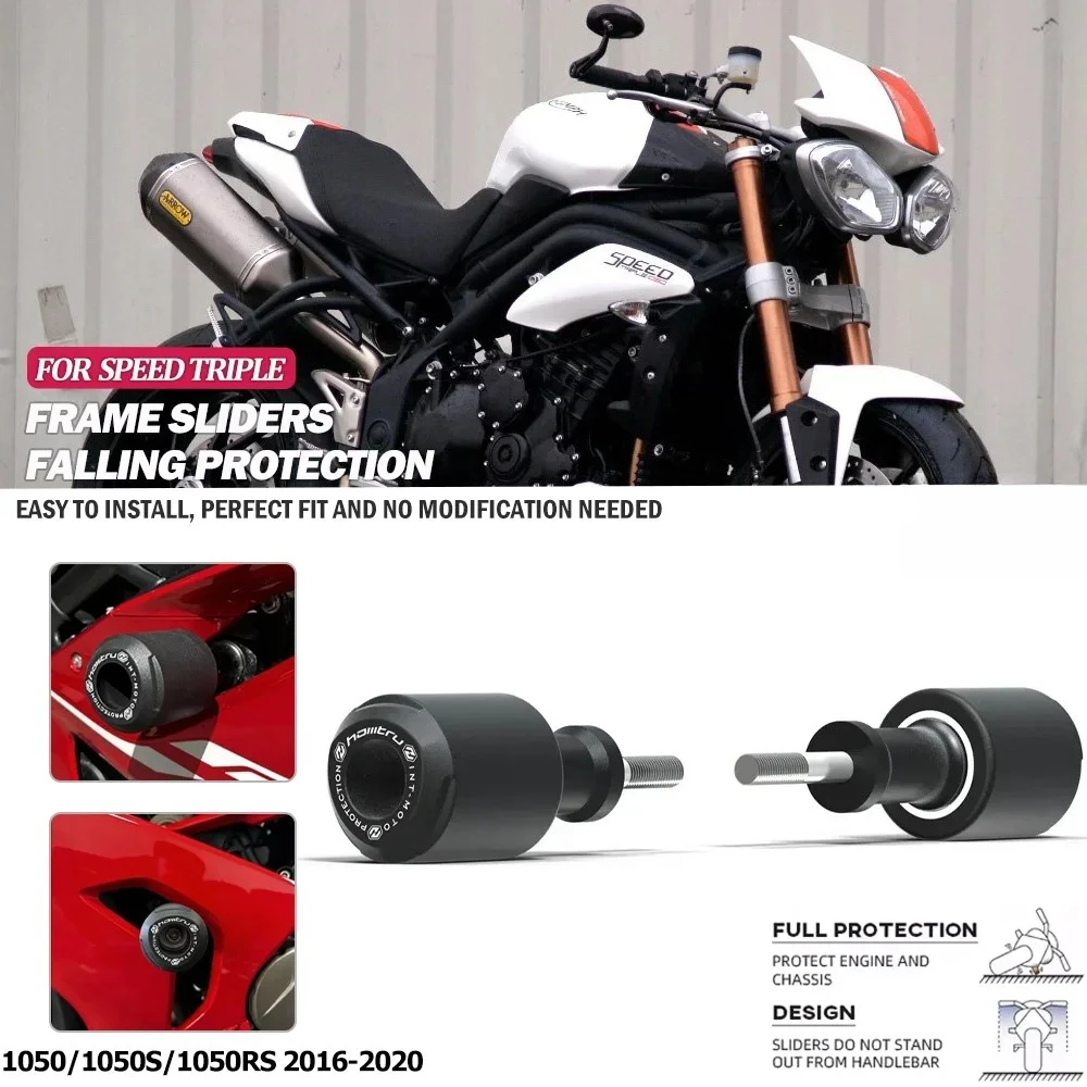 Fit For Triu mph Speed Triple 1050 1050S 1050RS 2016‑2020 Motorcycle CNC Frame Slider Fairing Crash Pad Protector Accessories