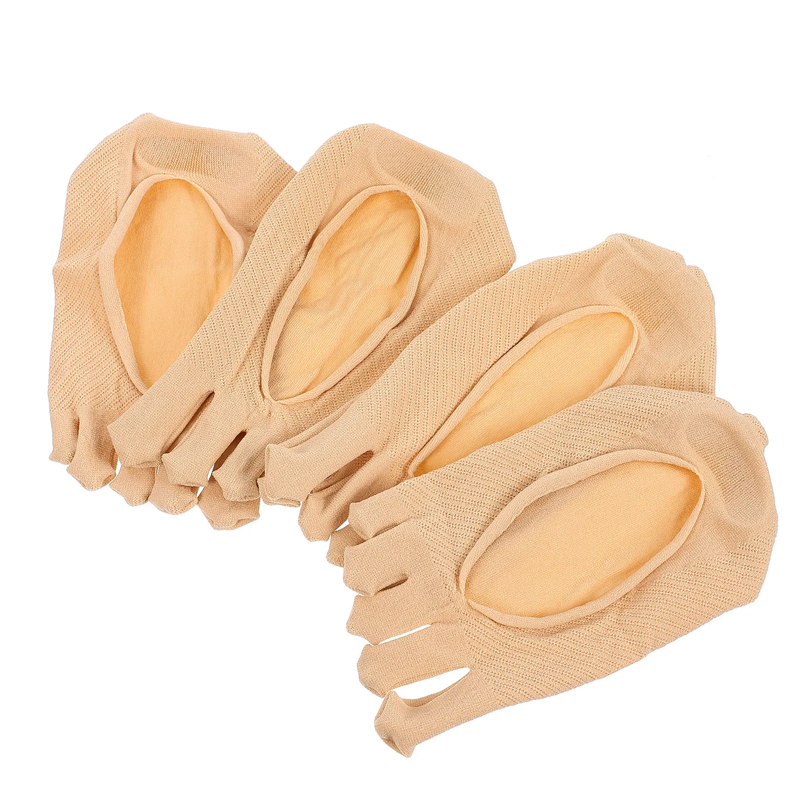 

2 пары компрессионных носков для женщин, невидимые тонкие носки с пятью пальцами, мягкие, дышащие, нескользящие, с закрытым носком