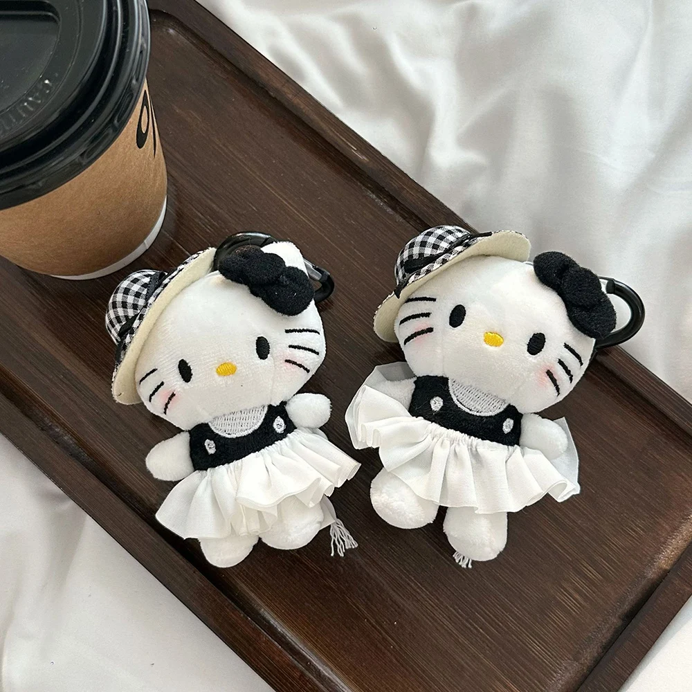 Anime Sanrio Hello Kitty Kawaii Boneka Mewah Gantungan Kunci Ransel Liontin Rantai Ponsel Liontin Lucu Gantungan Kunci Tali Gantung