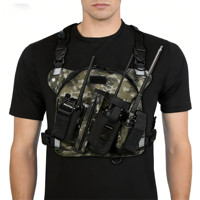 ABBREE PT-10 Walkie Talkie Pocket Bag Chest Front Pouches Tactical Holster for Baofeng UV-5R UV-21 PRO UV-5RH Two Way Radio