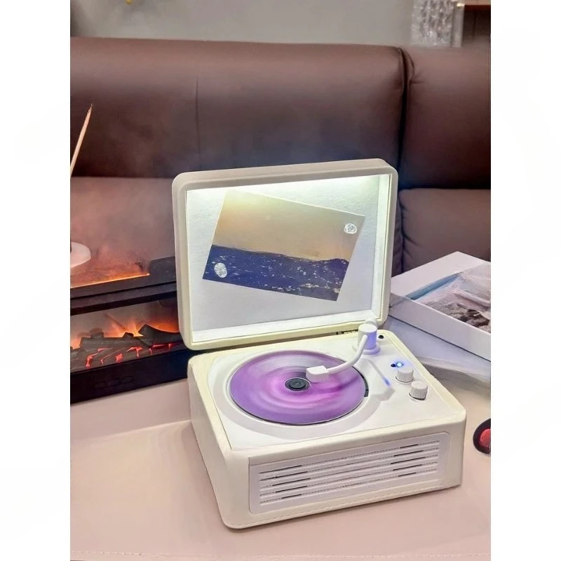 for Middix Vintage CD Player Music Album Bluetooth Speaker Player Vinyl CD Player Birthday Gift Digital Display Upgrade