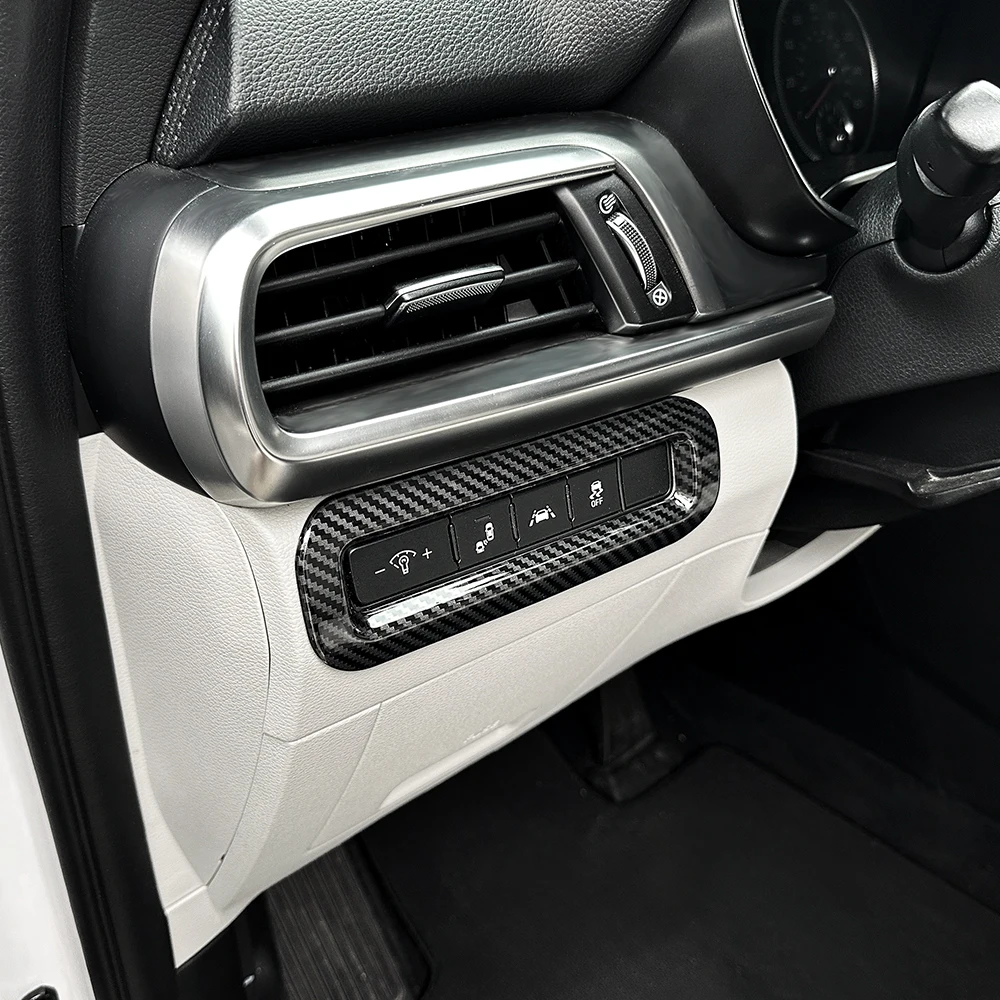 ألياف الكربون نمط العلوي تعديل غطاء أزرار السيارات الديكور الداخلي لكيا تيلوريد 2020-2025 اكسسوارات LHD