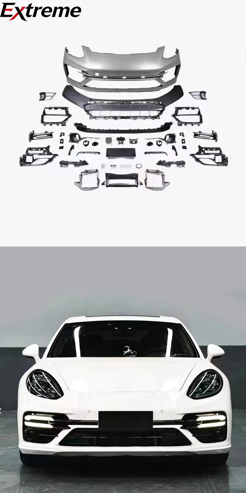 2009-2016 for for 970/971 TurboS Front Bumper Replacement Body Kit Bolt-On Fog Light Cutouts Auto Parts 1 Year Warranty