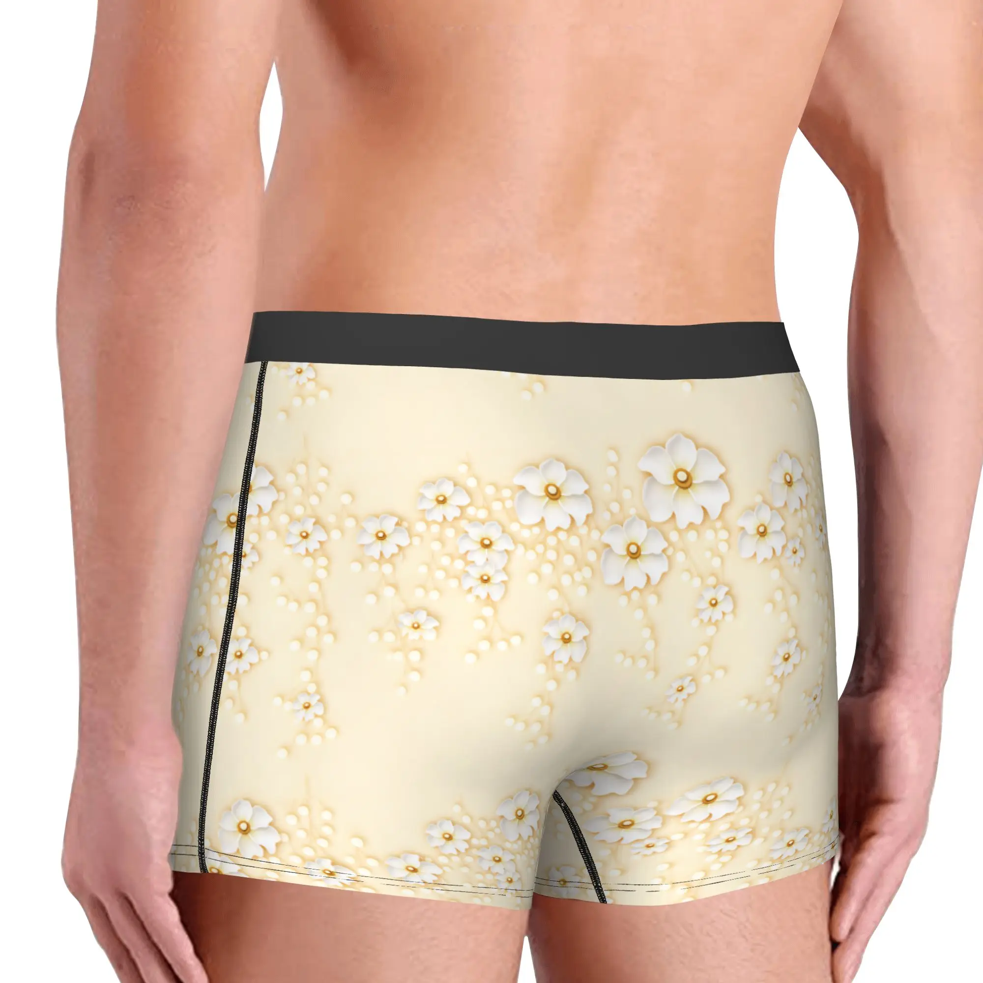 Luxury High 3D Floral Boxers Shorts Mens Fashion Trend 3D Flowers Briefs Underwear Funny Underpants
