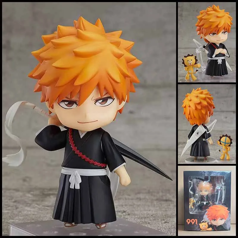 991 Ichigo Kurosaki Bleach Bewegliche Actionfigur mit Austauschbarem Gesicht, in Box, Sammlermodell, Schreibtisch-Dekoration