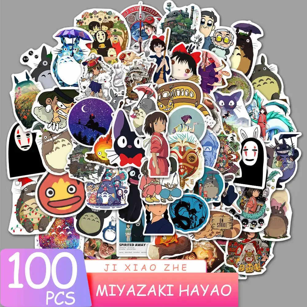 100 buah beragam stiker Anime Attack on Titan Dragon Ball One Piece Demon Slayer casing ponsel tahan air paket stiker lucu