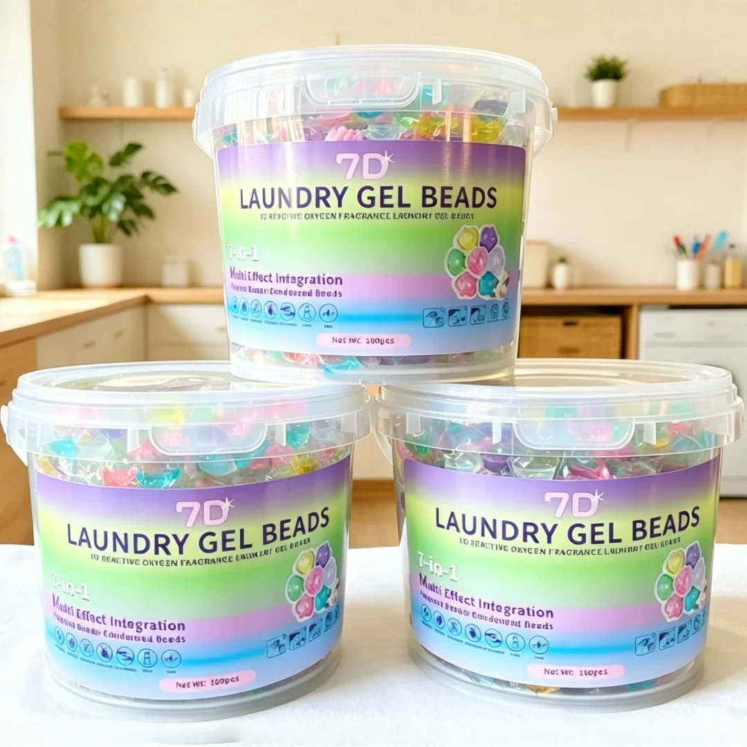 7-in-1 Laundry Gel Beads, Family Pack 100/200 Count, Deep Cleaning Laundry Detergent Pods with Bacteria & Mite Removal, Color