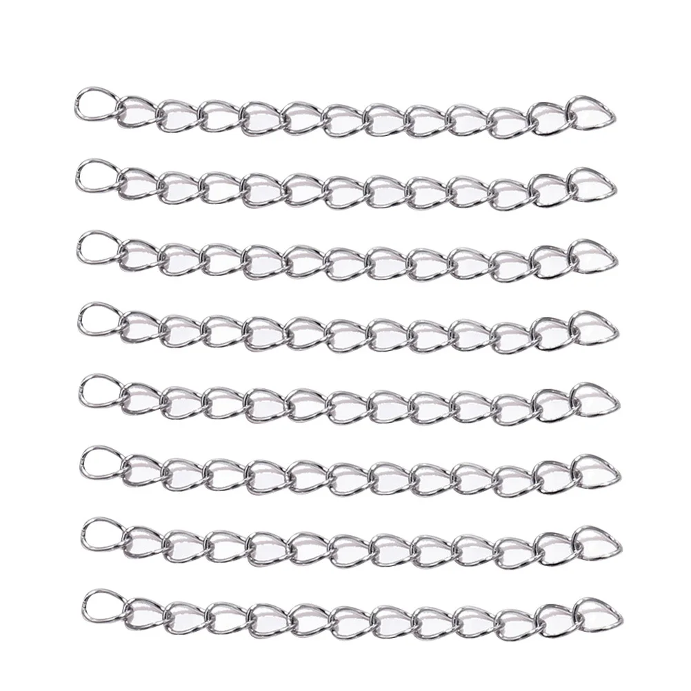 

100Pcs Smooth Finish Adjustable Chain Parts 7Cm Stainless Steel for Jewelry Making DIY Necklace Bracelet Extensions