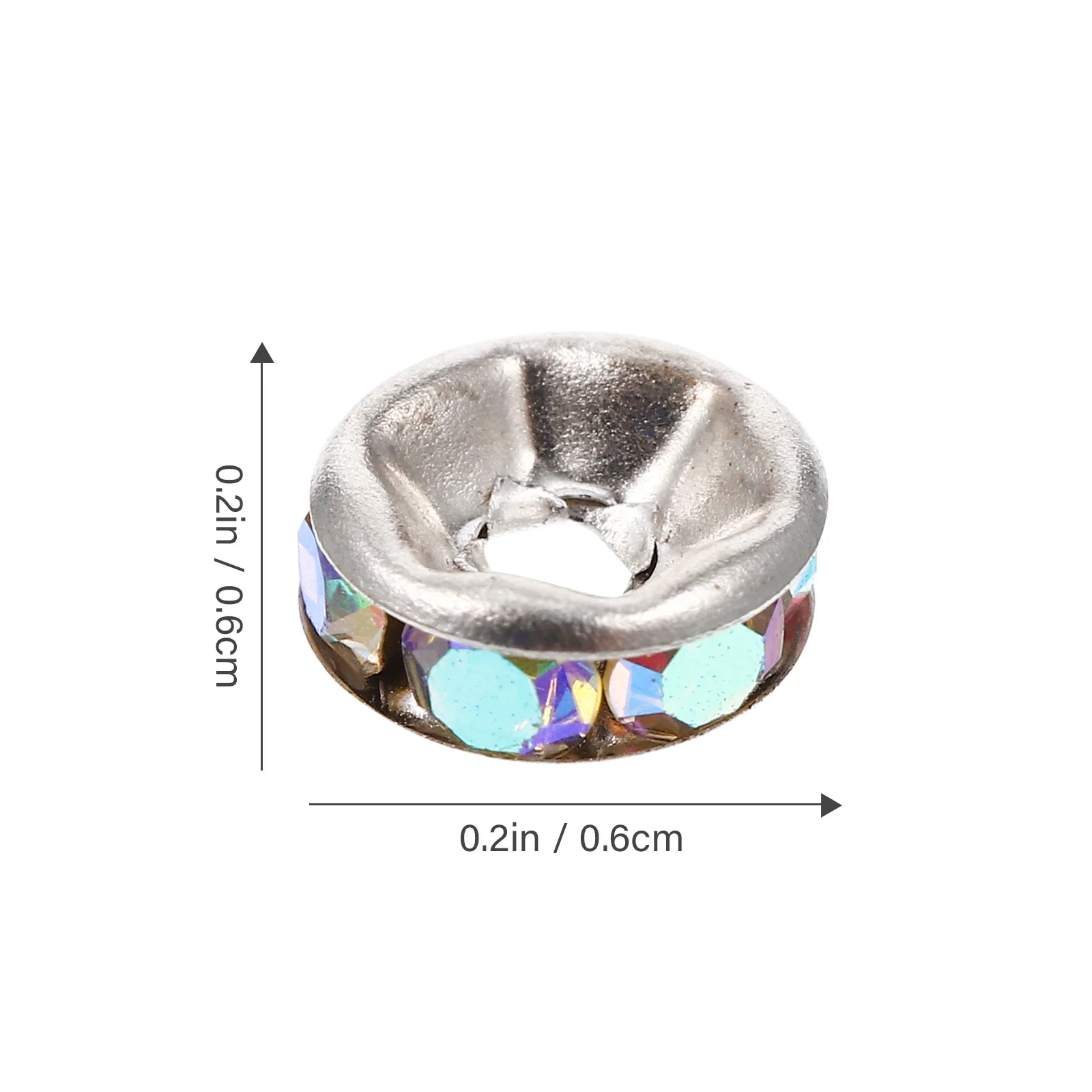 200 pezzi di perline distanziatrici per ruote con strass in lega durevole, leggere, per la creazione di gioielli fai da te, collane, braccialetti, perline sfuse