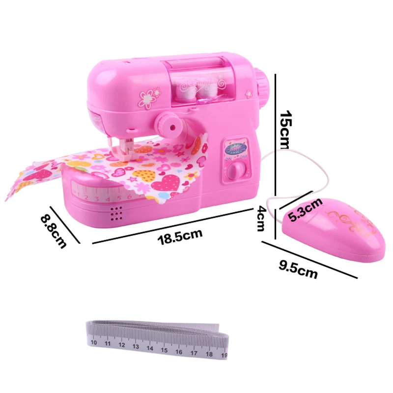 Mini Electric Sewing Machine Pretend Play Toy for Kids Children Birthday Christmas Gift Educational