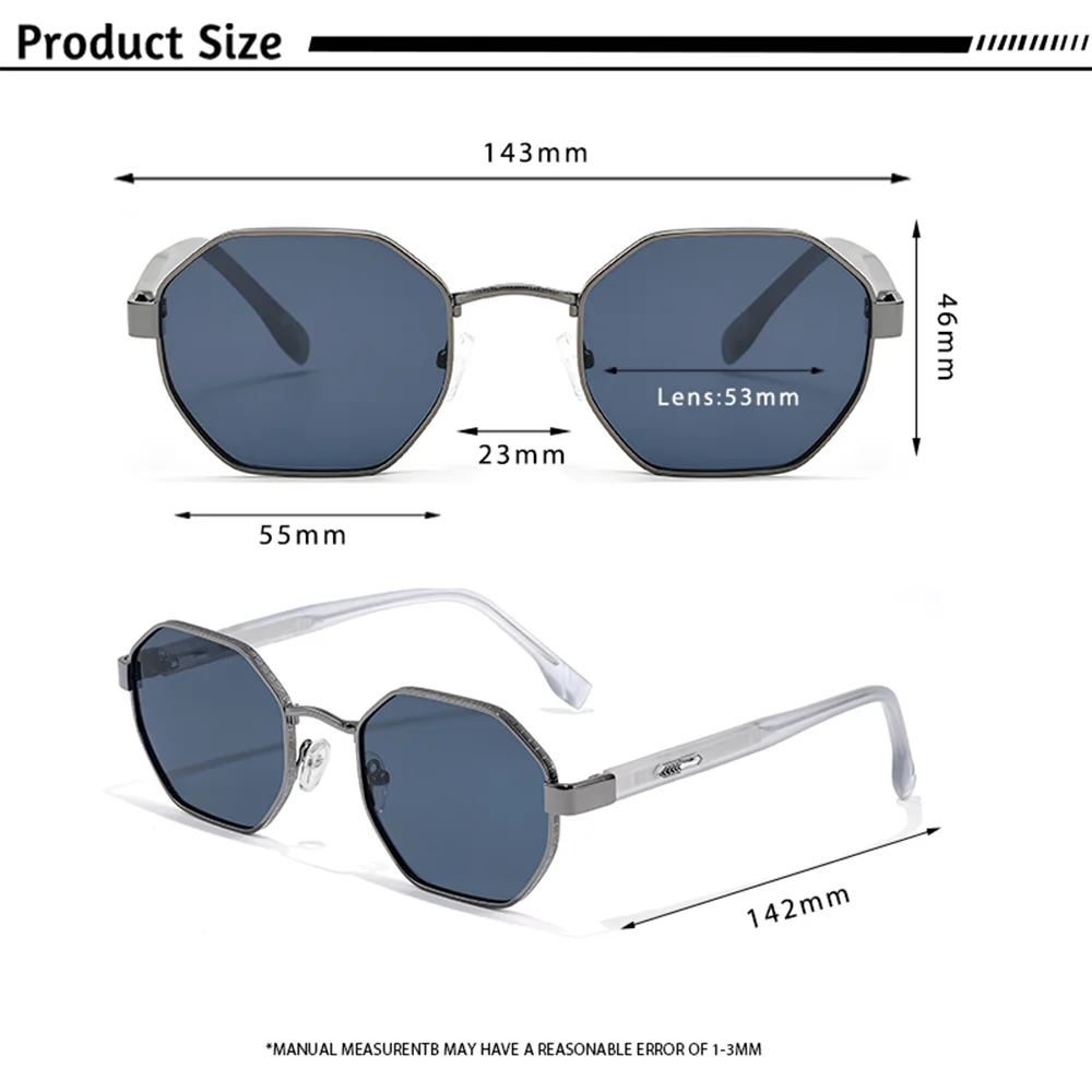 CATERSIDE جديد الرجال النظارات الشمسية المضلع الرجعية واقية من الشمس نظارات المرأة موضة الاتجاه السفر في الهواء الطلق نظارات أساسية UV400