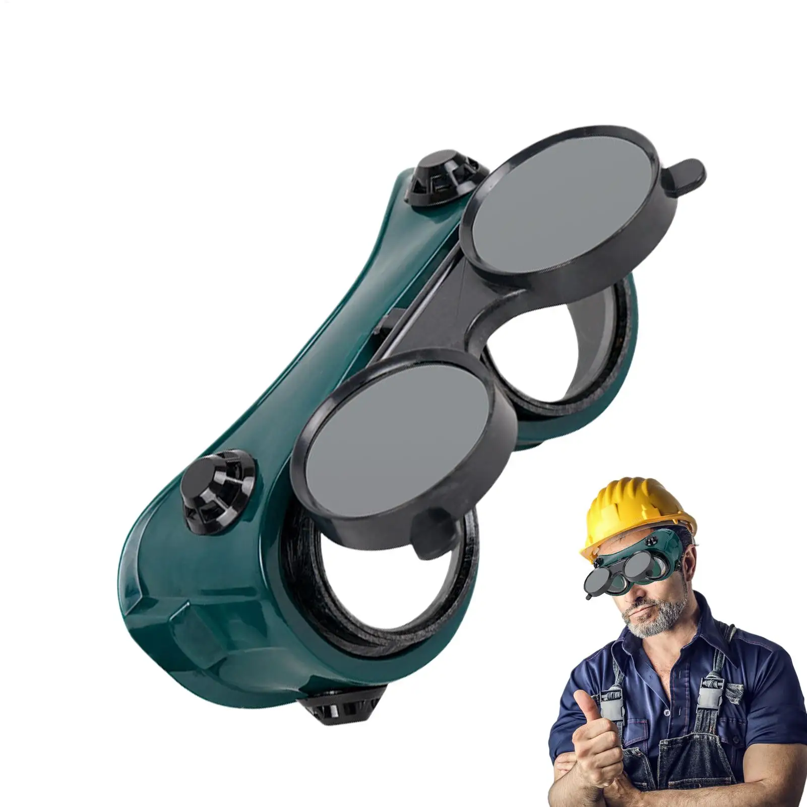 Welding Glasses Arc Goggles Eye Protection Grinding Plasma Cutting Brazing Flipping Up Glasses Dustproof for Soldering Torching