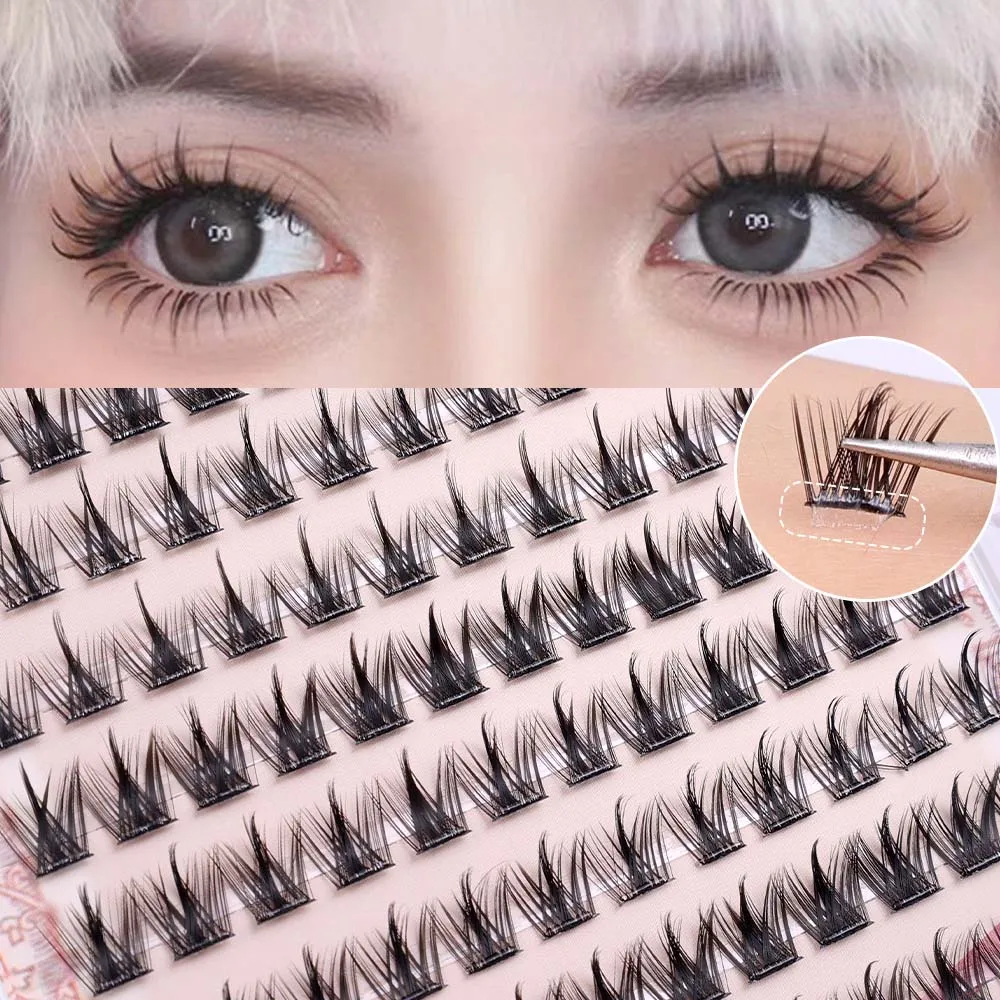 10 Rows Self-Adhesive False Eyelashes Glue-Free Eyelashes DIY Easy To Adhere Firm and Non-Falling Mixed Sizes 7mm 10mm 12mm Lash