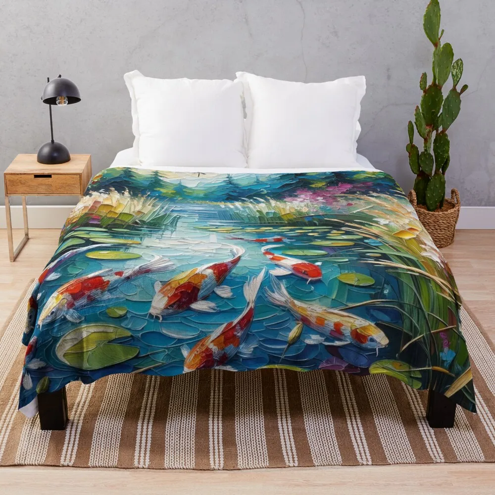 

Lilypad pond Throw Blanket Nap Warm Shaggy Travel Blankets