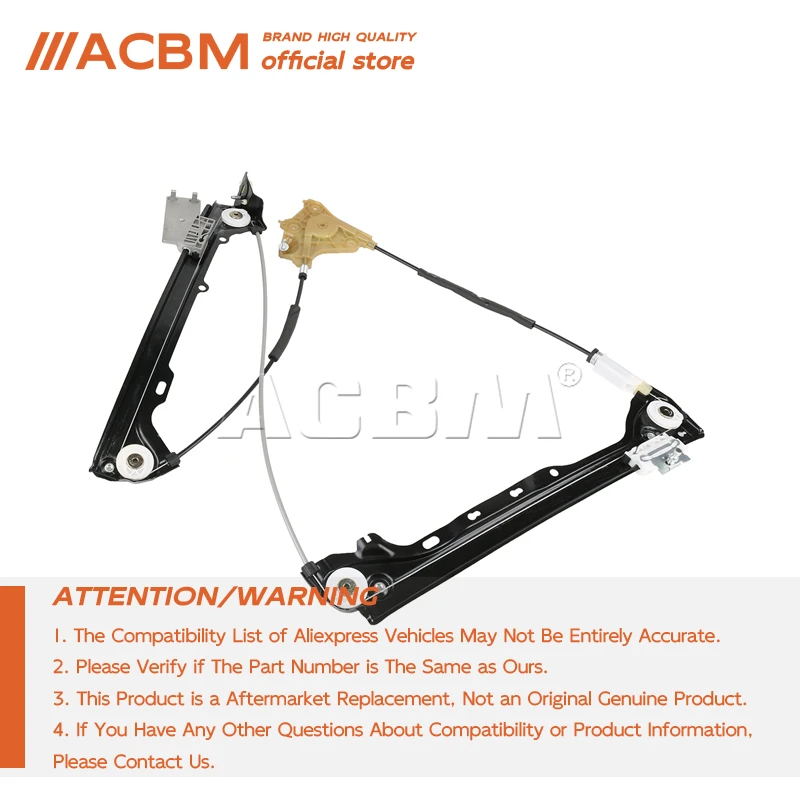 51337193455 ACBM Front Left Side Power Window Regulator w/o Motor 51337119207 for BMW 3 Series E92 E93 M3 328i 335i 2005-2013