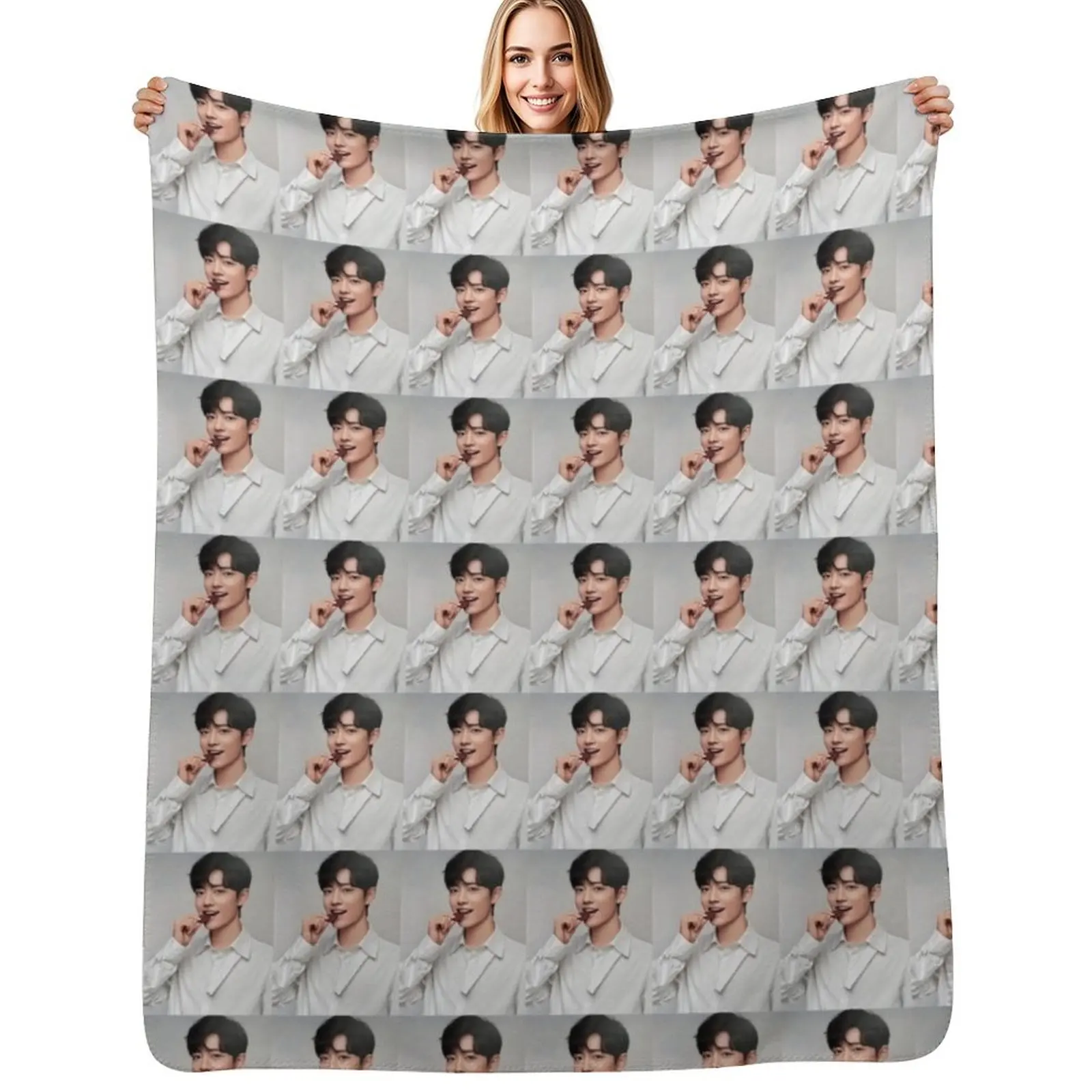 

xiao zhan chocolate chip Throw Blanket Durable Warm Blanket for Daily Home Use