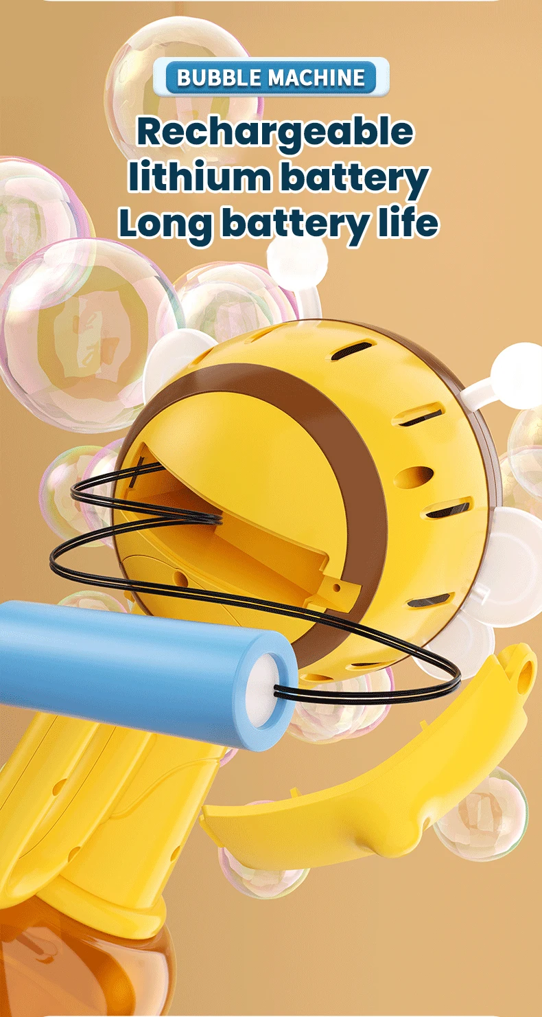 Bubble Gun Toy, Handheld Bubble Machine, Outdoor Bubble Blowing Toy voor kinderen, Bijenvormig bubble speelgoed, Kerstcadeaus voor kinderen
