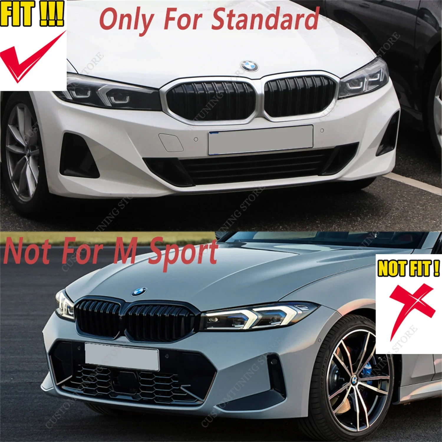 For Bmw G20 G21 318i 318d 320d 320i Non-M Sport 2022 2023 2024 Lci Front Bumper Lip Splitter Spoiler Diffuser Bodykits Tuning