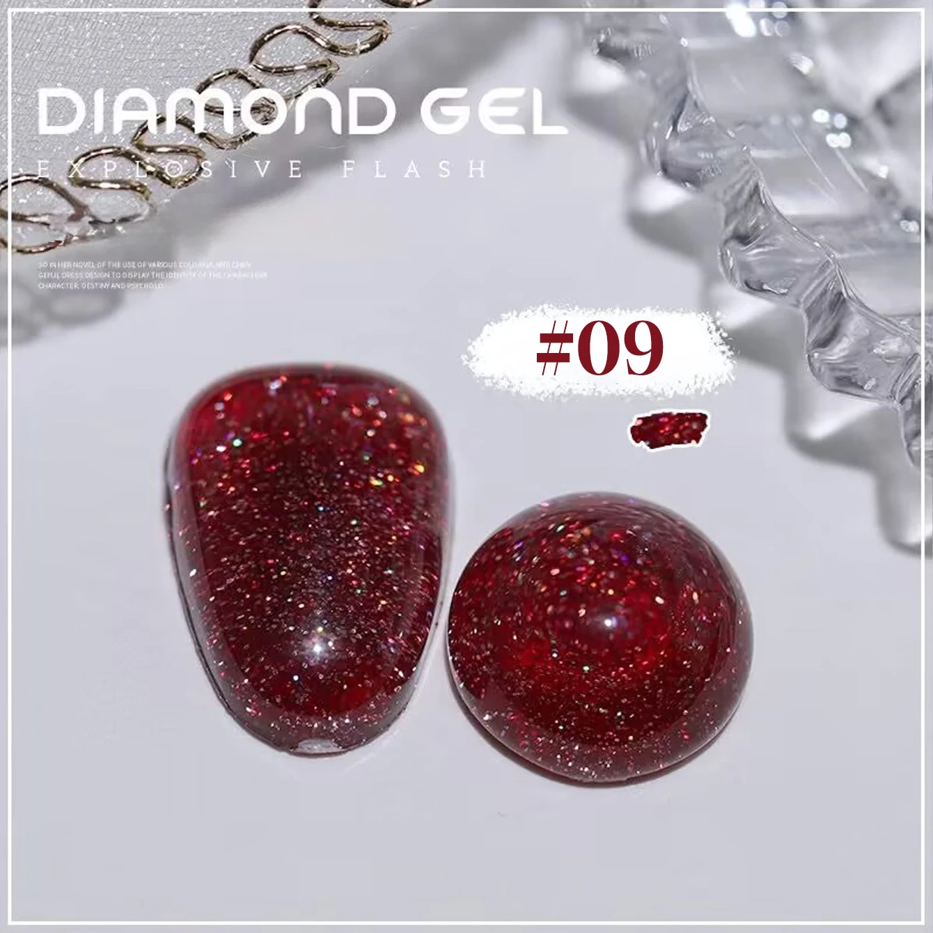 MIANEL 12ML 플래싱 크러쉬드 다이아몬드 젤 네일 폴리쉬 컬러풀 반사 디스코 글리터 네일 폴리쉬 크리스마스용 레드 네일