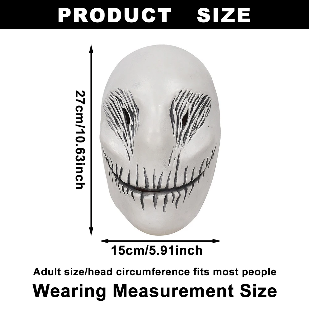 หน้ากากปีศาจน่ากลัวสีขาว Ghost Latex หน้ากากครึ่งหน้าฮาโลวีนคอสเพลย์ Slenderman สยองขวัญ Monster หน้ากาก Carnival Party Prank Props
