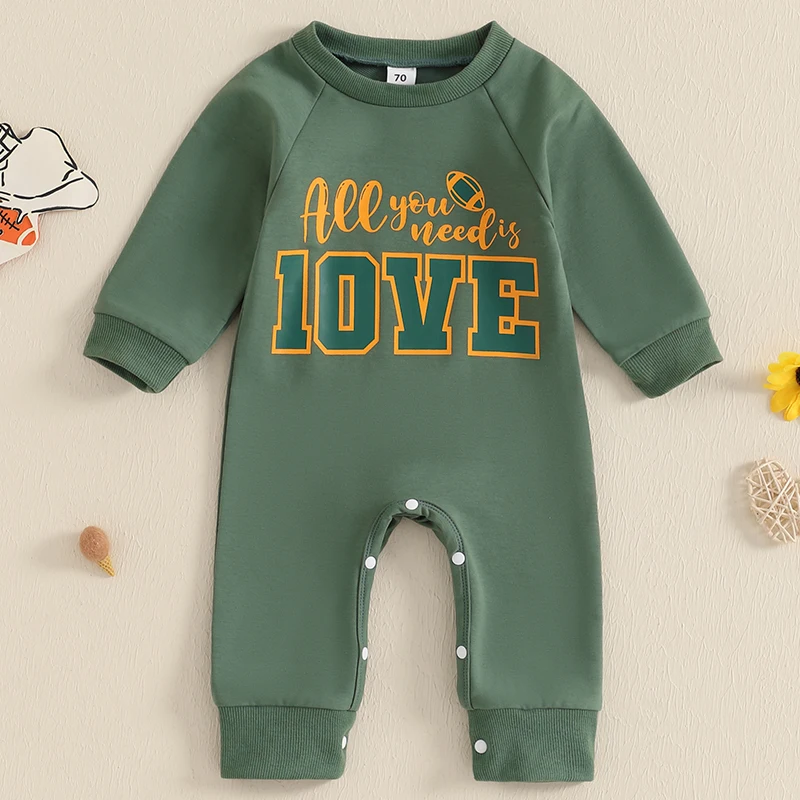 بدلة رومبير أنيقة للأولاد الرضع بأكمام طويلة ورقبة دائرية مع حروف مطبوعة، ملابس كاجوال مريحة للخريف #5