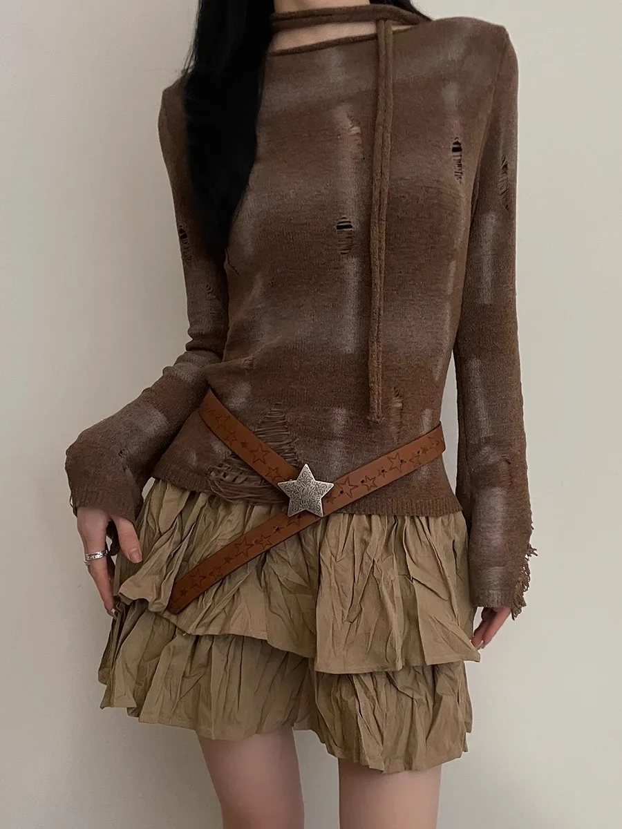 N Star Buckle Belt Design Sense Of Women's Heavy Retro Decorative Fashion Show Thin Casual Spice Girl Style Pants Trend