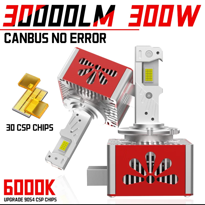 

D1S D3S LED Headlights HID 300W Auto lamp High Low Beam CANBUS Led Two-sided CSP Chip 6000K Plug&Play 12V 24V