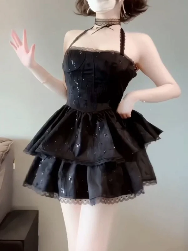 الصيف مثير الرغبة النقية حار فتاة الدكتور الخصر Cinching التخسيس الأصغر سنا معلقة Ne حزام منتفخ كعكة ort تنورة #3